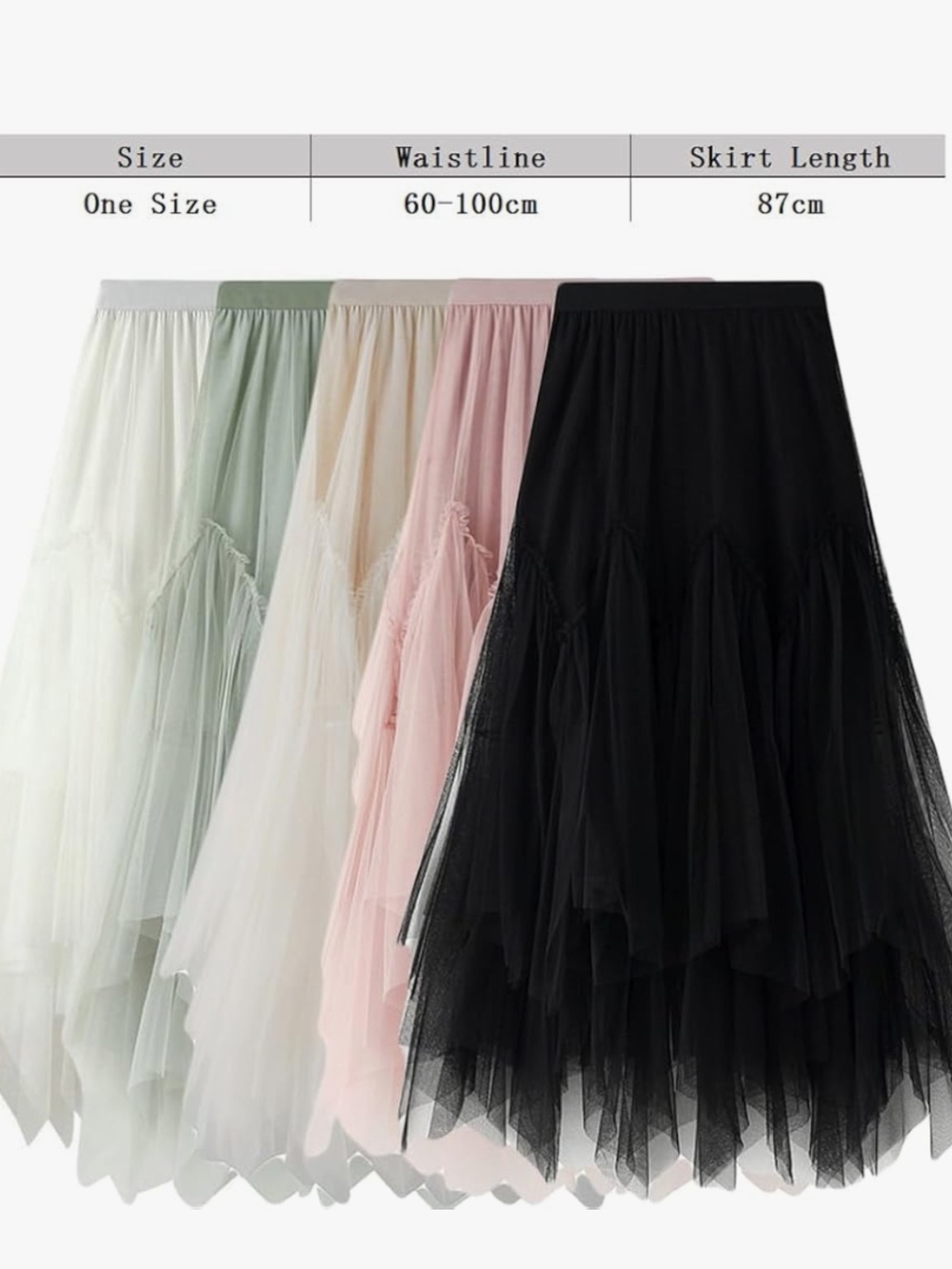 NWT Sage / Mint Green Tulle Midi Tutu Skirt, One Size - Picture 6 of 6